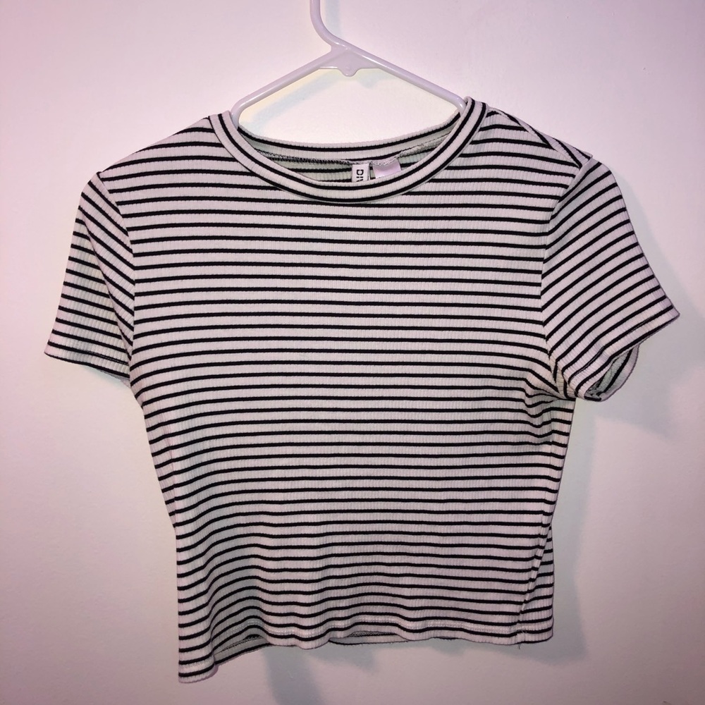 striped ribbed crop top